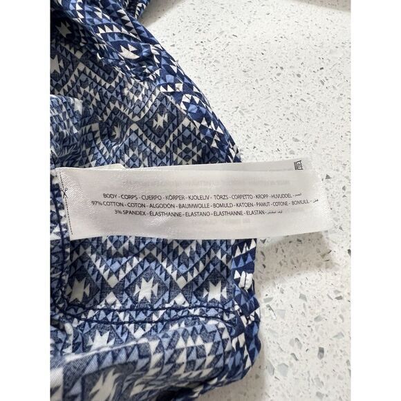 Ariat Men's Size XL Blue Short Sleeve Aztec Print Button Down Shirt With Stretch - Picture 8 of 8